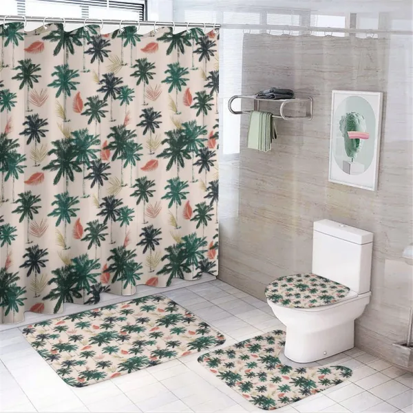 Exotic Hawaii Palm Leaves on a shower curtain