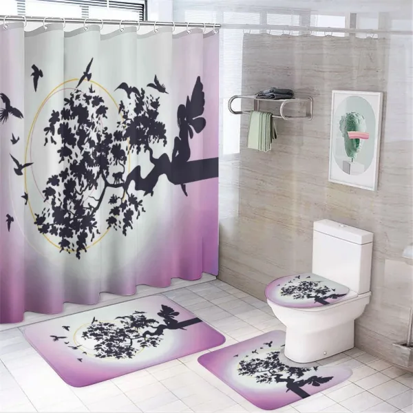 Fantasy Fairy Tree Birds on a shower curtain