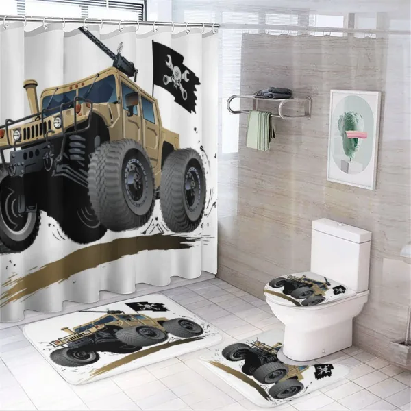 Off Road Safari Truck on a shower curtain