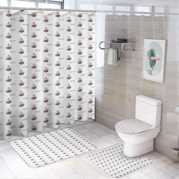 Scandinavian Boats on a shower curtain