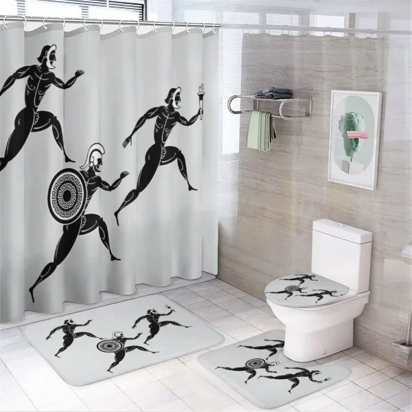 Spartan Runners Body on a shower curtain