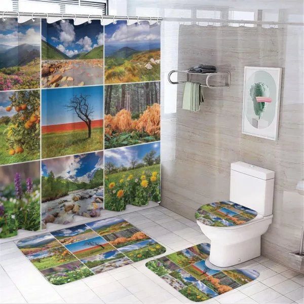 Springtime Countryside on a shower curtain