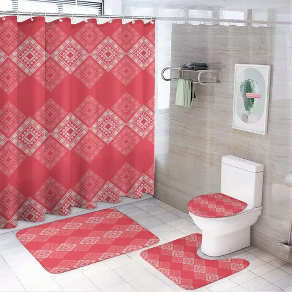 Square and Triangle Forms on a shower curtain