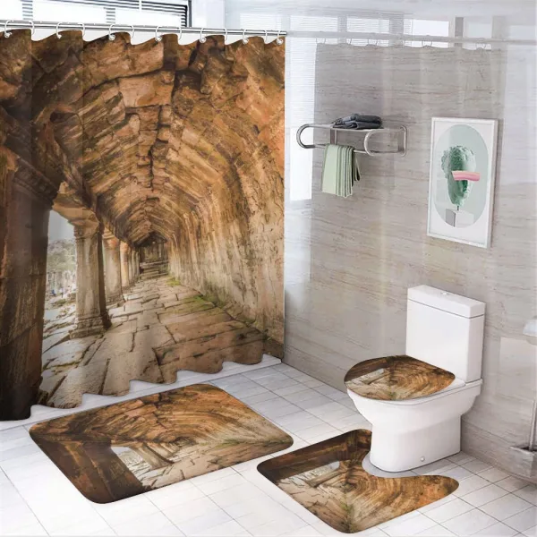Wall on a shower curtain