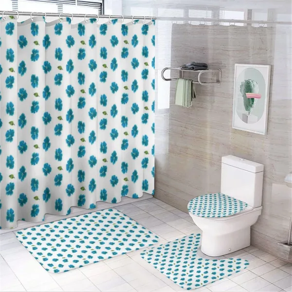 Watercolor Forget-Me-Not on a shower curtain