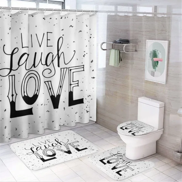Words Hipster on a shower curtain