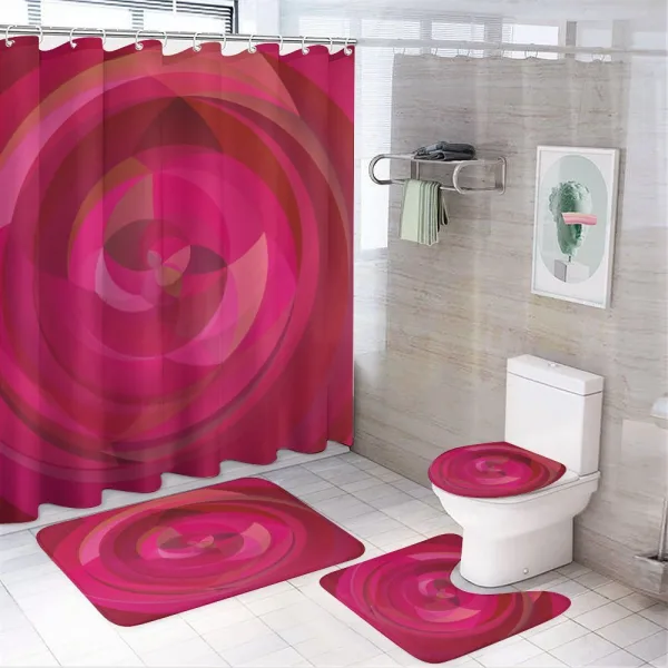 Abstract Swirls Shapes on a shower curtain