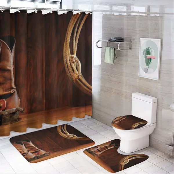 Cowboy Wild Sports on a shower curtain