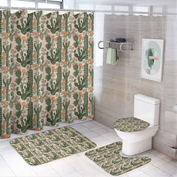 Desert Botany Cacti Flora on a shower curtain