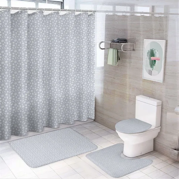 Heart Pentagon Sketch on a shower curtain