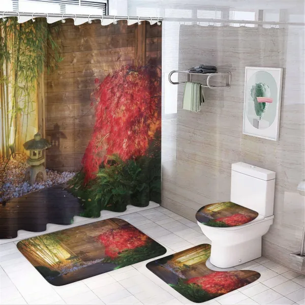 Japanese Bamboo on a shower curtain