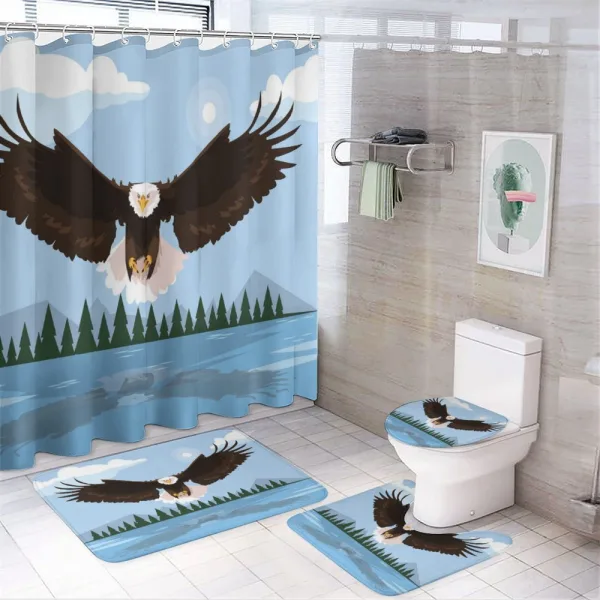 Landscape Illustration Art on a shower curtain