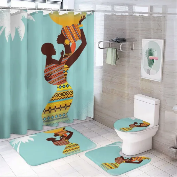 Mother on a shower curtain