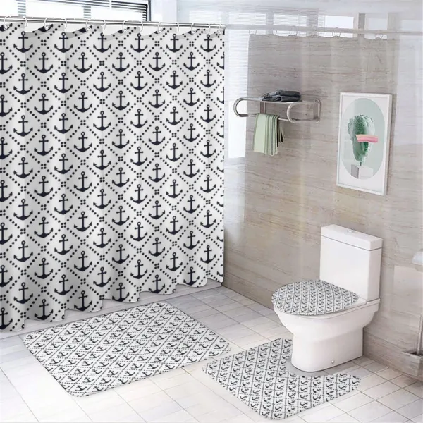 Nautical Anchor Dots on a shower curtain