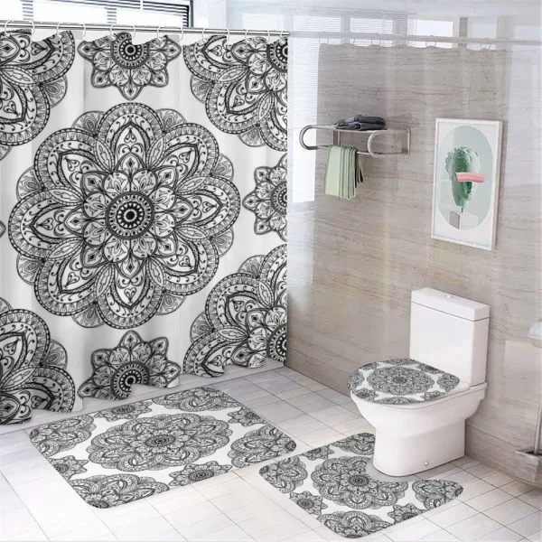 Ornate Mandala Patterns on a shower curtain