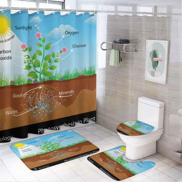 Plant Diagram Style on a shower curtain