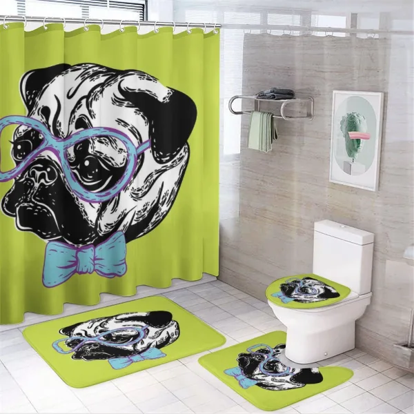 Pug with a Bow Tie on a shower curtain