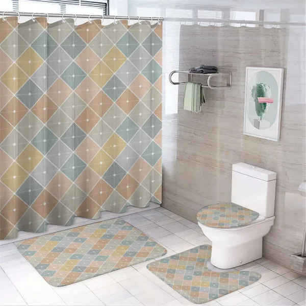 Rhombus Forms on a shower curtain