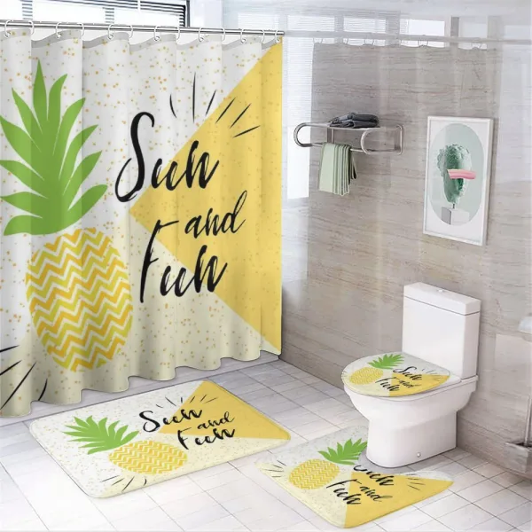 Sun and Fun Pineapple on a shower curtain