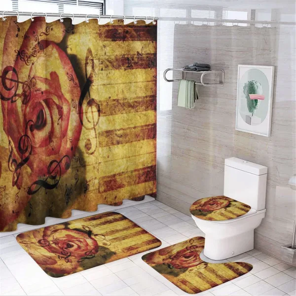 Vintage Piano Keyboard on a shower curtain