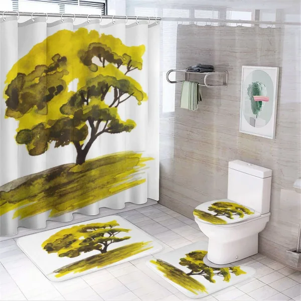 Watercolor Oak Tree on a shower curtain
