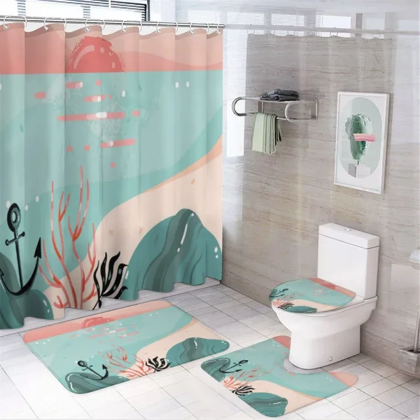 Abstract Underwater on a shower curtain