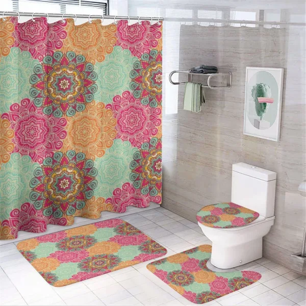 Antique Tribal Mandala on a shower curtain
