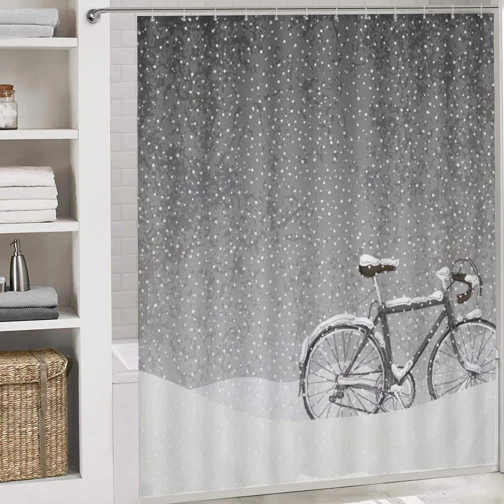 Bicycle Snow Calm Scene — Detail 4