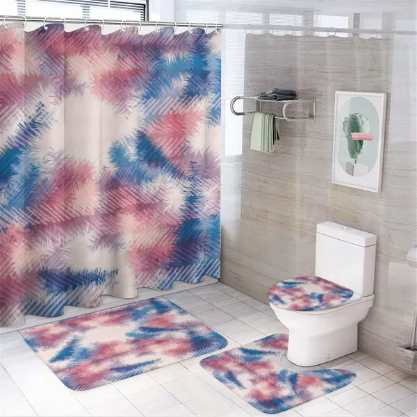 Boho Dye Feathers on a shower curtain