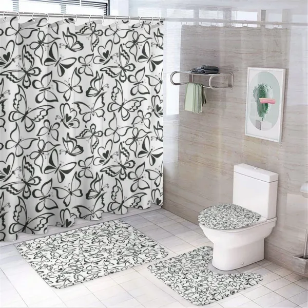 Butterfly and Freedom on a shower curtain