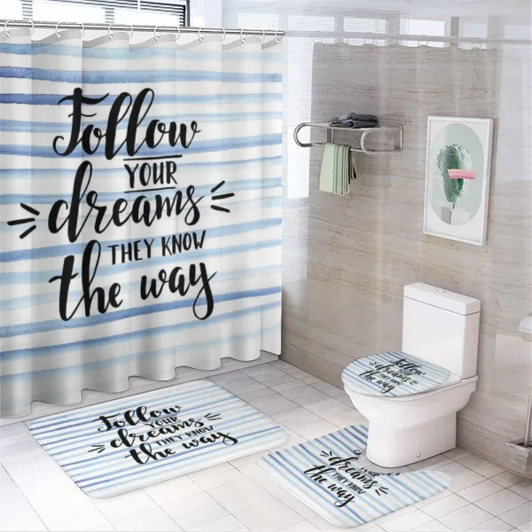 Calligraphy on Stripe on a shower curtain