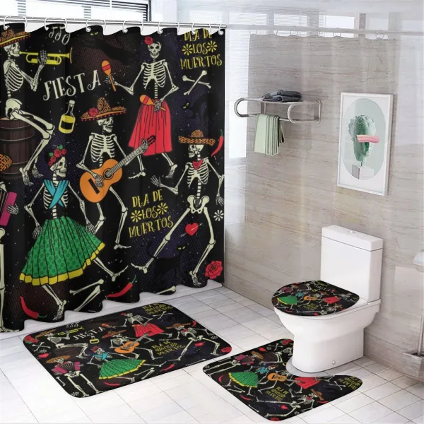 Dia de los Muertos Fiesta on a shower curtain