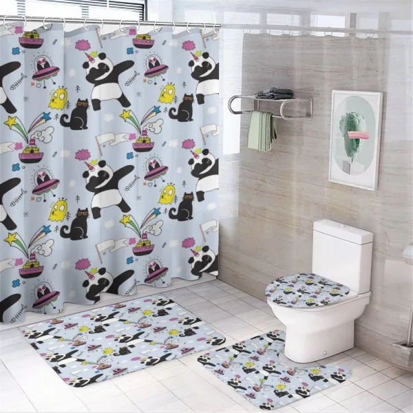 Doodle Style Funky Layout on a shower curtain