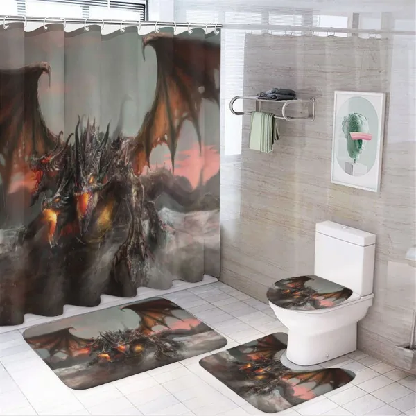 Dragon Monster on a shower curtain