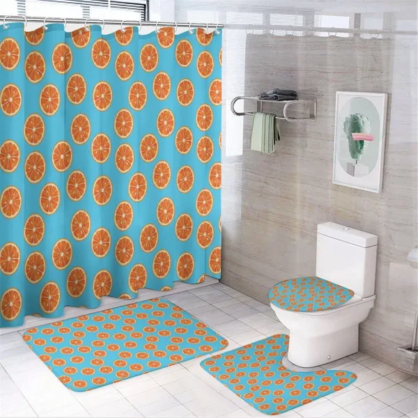 Exotic Citrus Fruit Round on a shower curtain