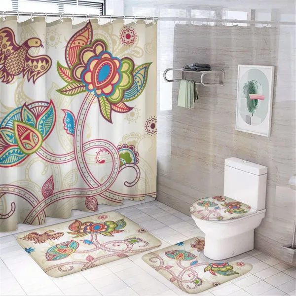 Flower Petal Shabby Plant on a shower curtain