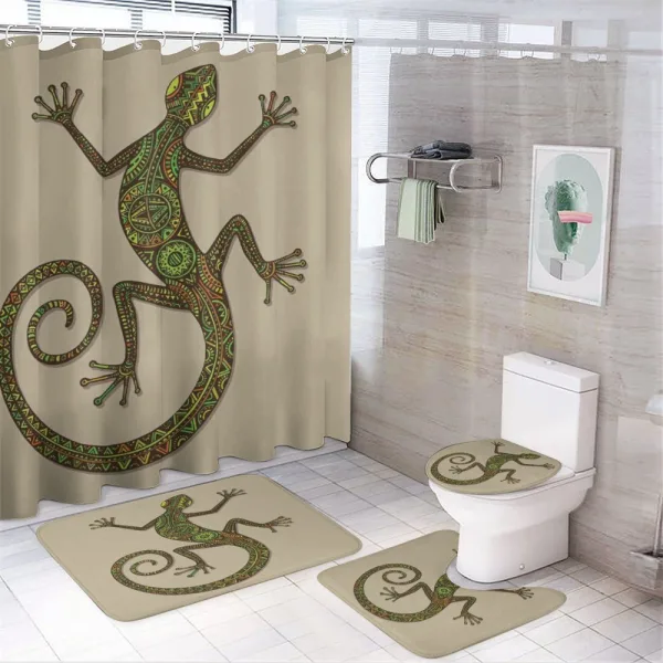 Lizard Pattern on a shower curtain