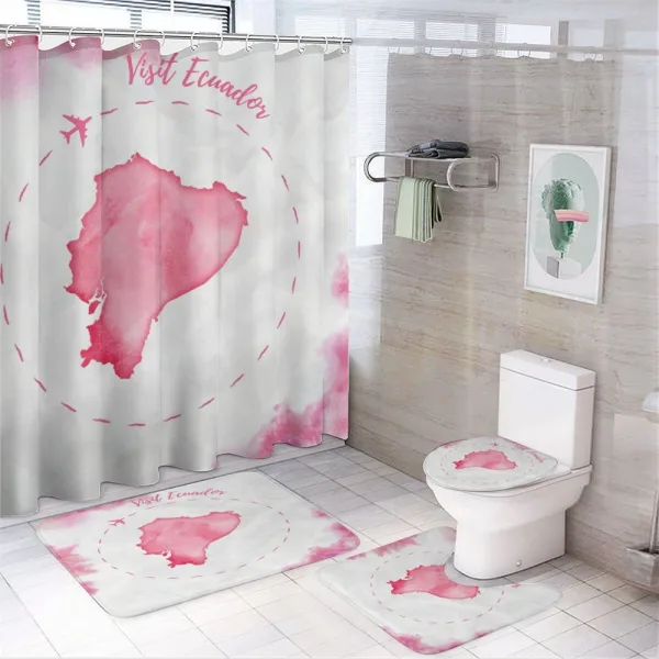 Map with Plane on a shower curtain