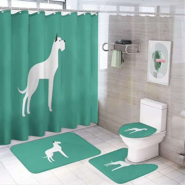 Simplistic of Dog on a shower curtain