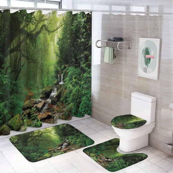 Spring in Nepal Footpath on a shower curtain