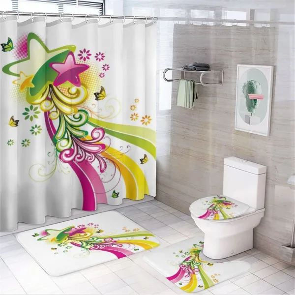 Vibrant Shooting Stars on a shower curtain