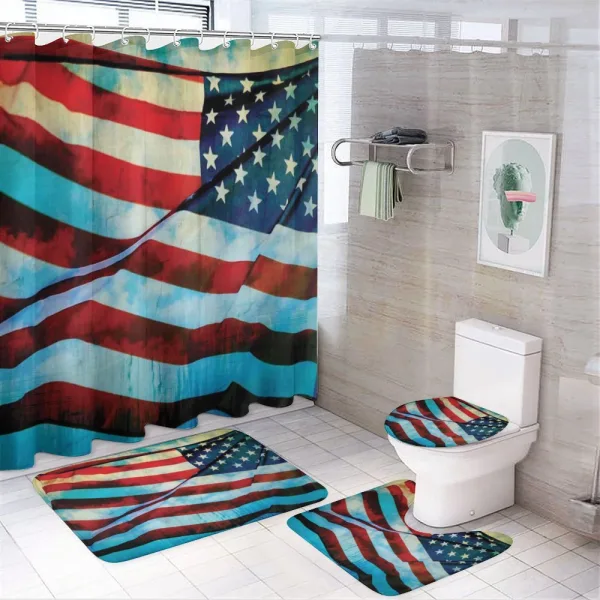 Wind Flagpole on a shower curtain