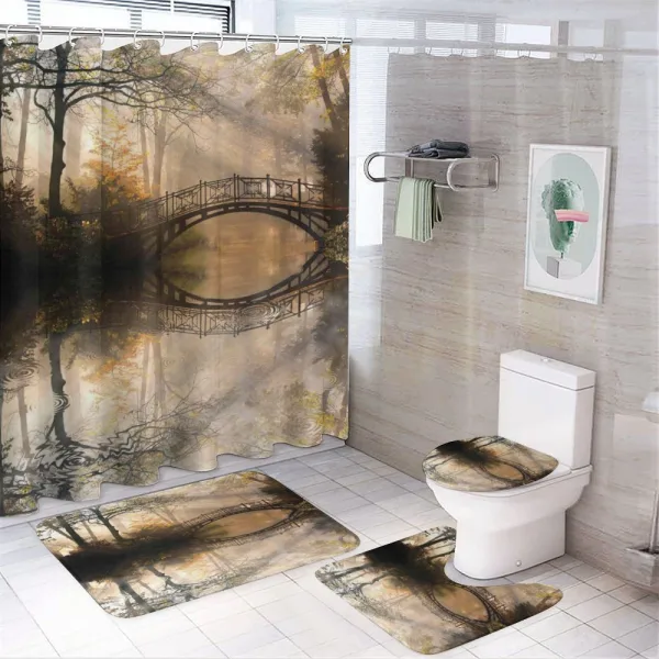 Bridge River Forest on a shower curtain