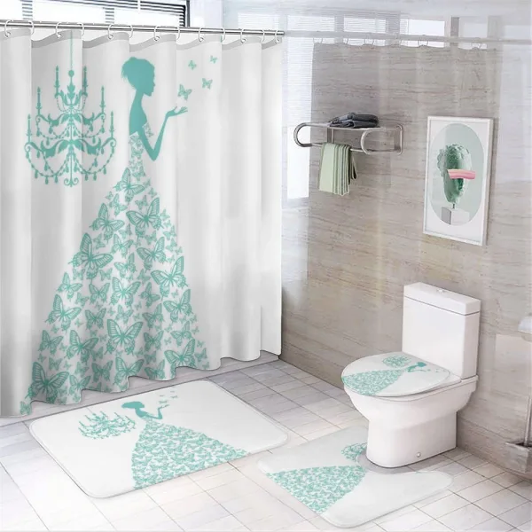 Butterflies Gown Princess Art on a shower curtain