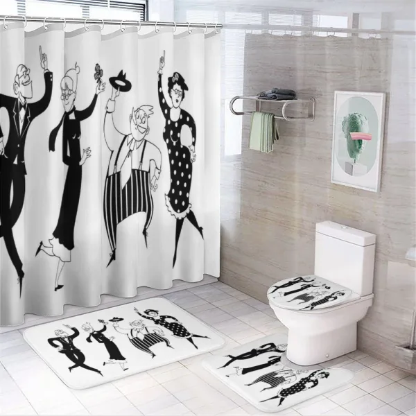 Cartoon Couples on a shower curtain