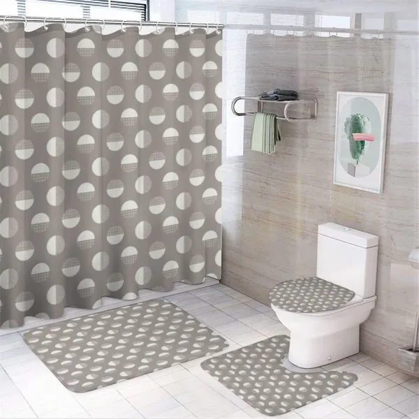 Circles and Zigzags on a shower curtain
