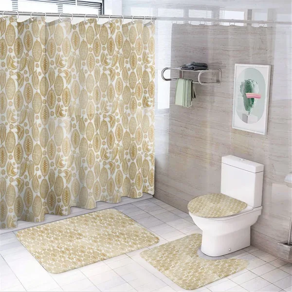 Cocoa Beans Plain Backdrop on a shower curtain