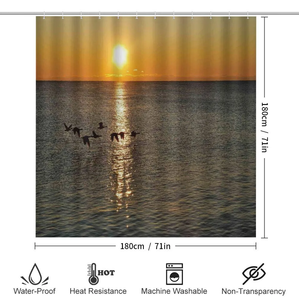 Geese Flying over Lake — Detail 2