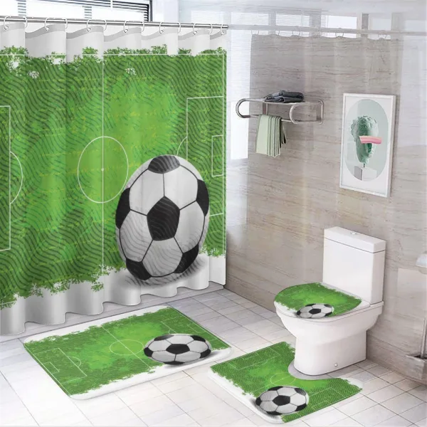 Grunge Football Design on a shower curtain