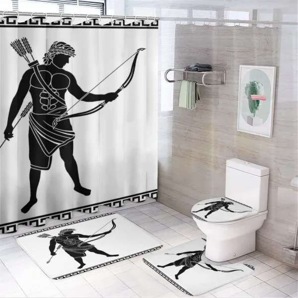 Hellenic Bowman Eros on a shower curtain